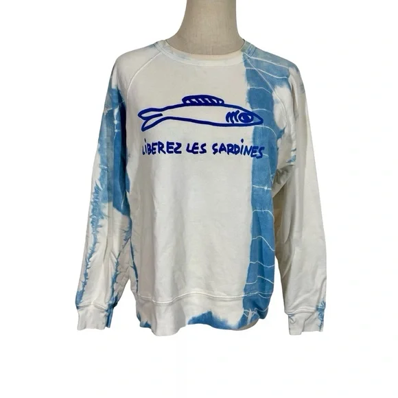 Clare V x Gjusta Bakery Liberez Les Sardines Organic Cotton Sweatshirt - Picture 2 of 10